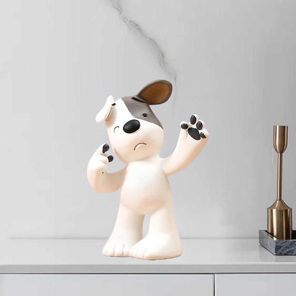 Puppy Figurine Art Sculpture Dog Ornament Living Room Tabletop Artwork A