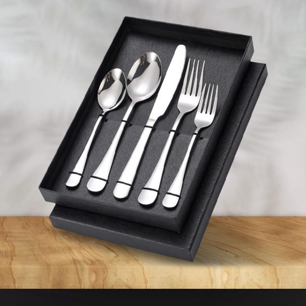 5x Stainless Flatware Tableware Picnic Cutlery Dinnerware Utensils Silver