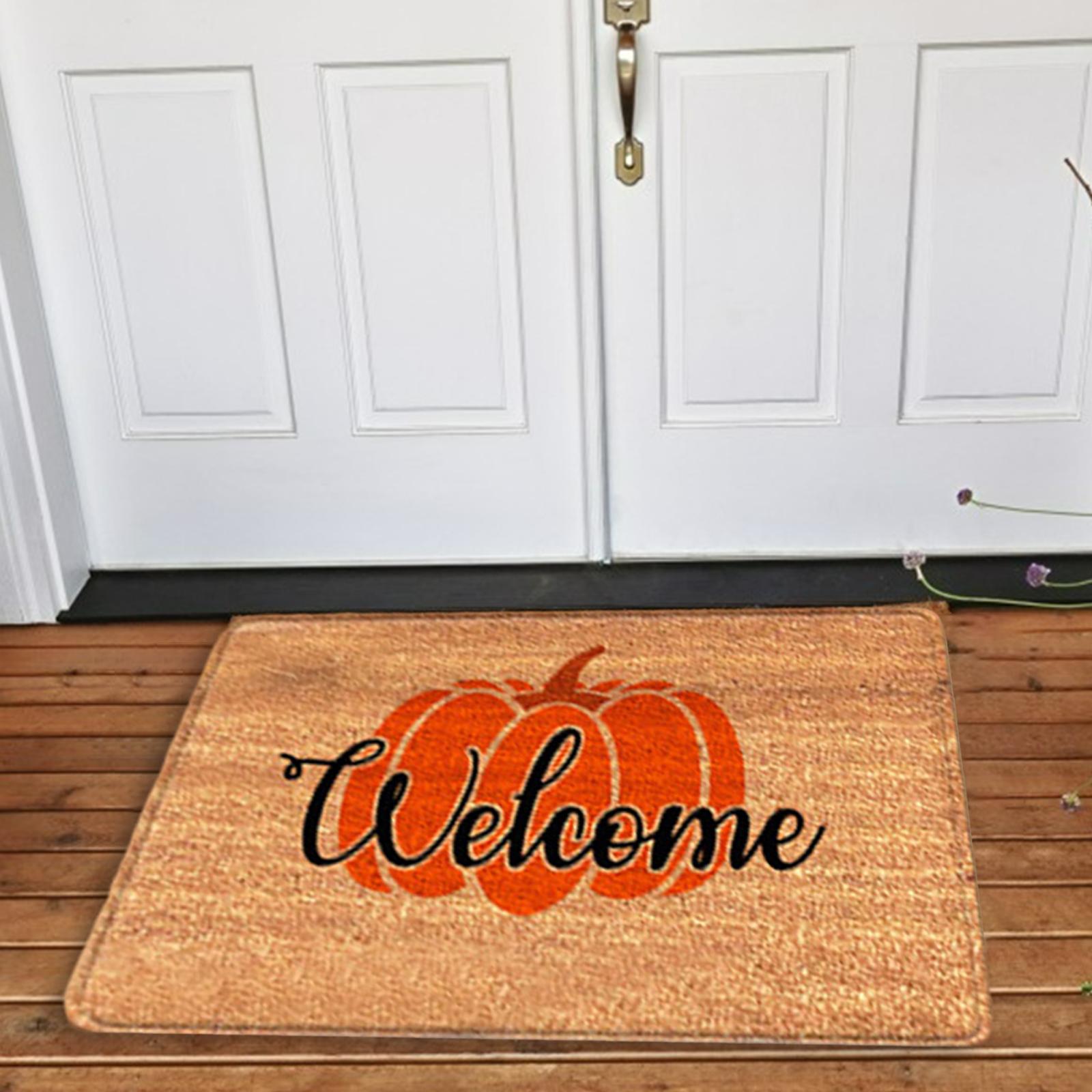 Printed Halloween Doormat Pumpkin Non-Slip Area Area Rug Office Bathroom style 32
