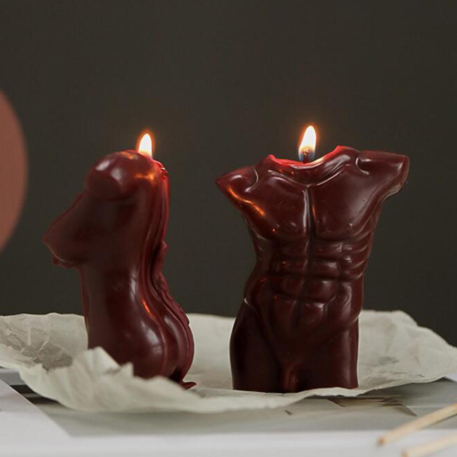 Male's Body Wax Scented Candle Human Body Curve Home Decor Red