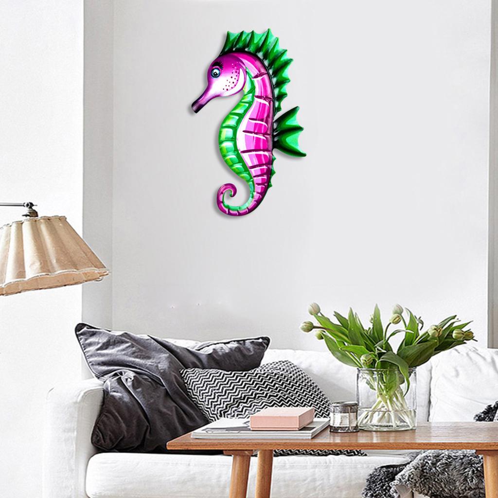 Seahorse Wall Decor for Home Living Room Garden Fence Yard Ornament Pink