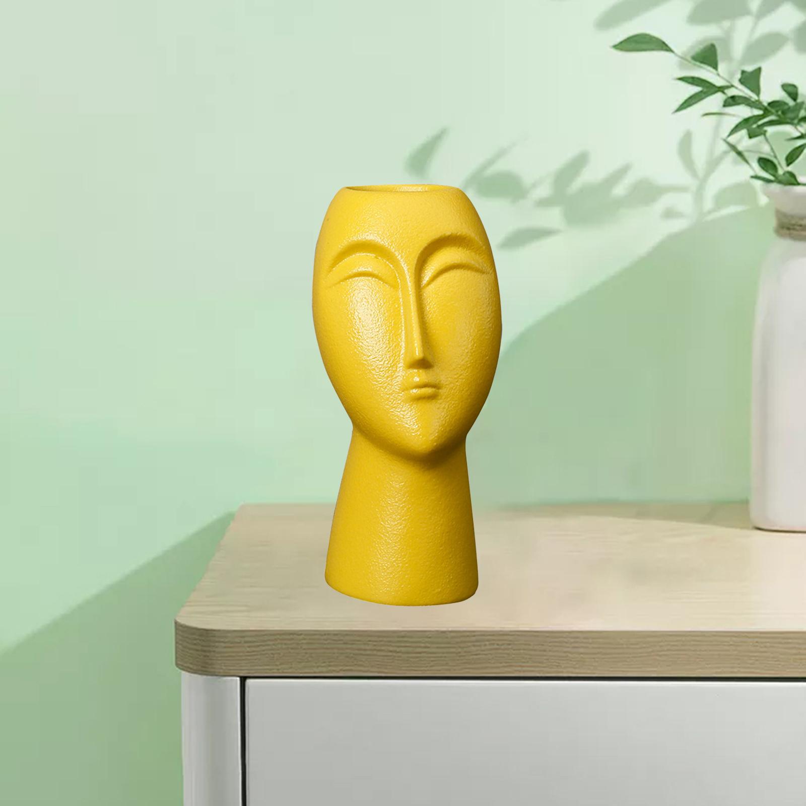 Ceramic Vase Modern Flower Vase Pot Decoration Home Table Decor Yellow