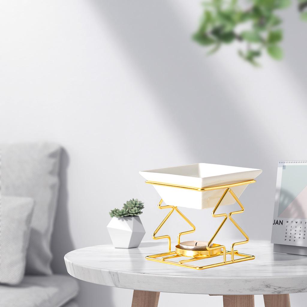 Ceramic Essential Oil Burner Aromatherapy Diffuser Tea Light Holders Gold