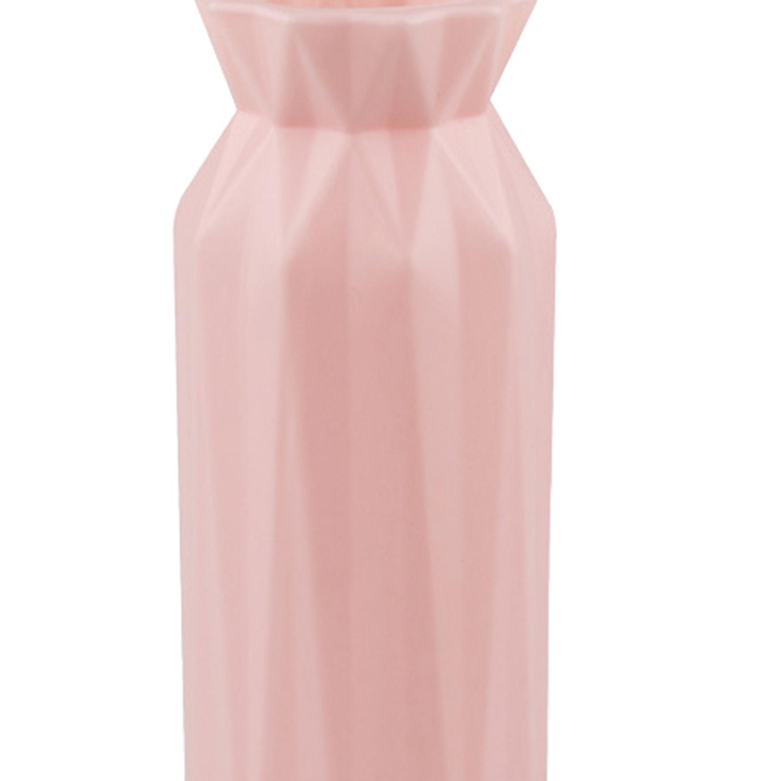 2xPlastic Flower Vase Home Livingroom Bud Vases Desktop Centerpiece Ornament Pink