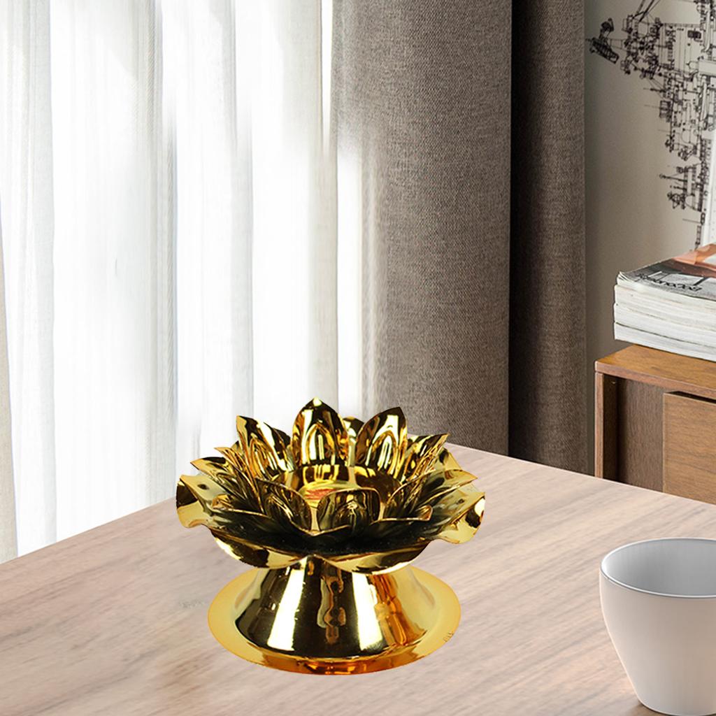 Lotus Candle Holder Ghee Lamp Holder Candlestick Home Decor Craft 6.4x4.2cm