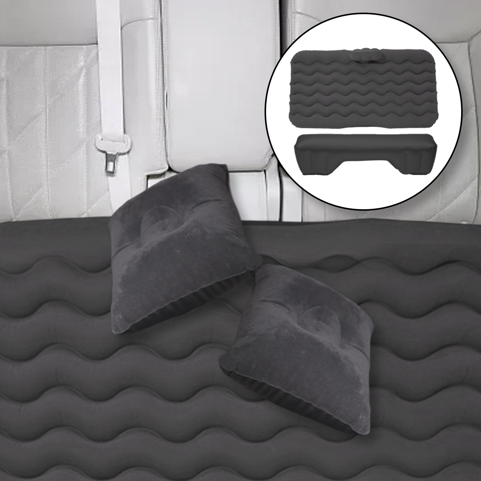 Rear Seat Air Mattress Pad Rest Cushion Inflatable Bed Travel Camping Black