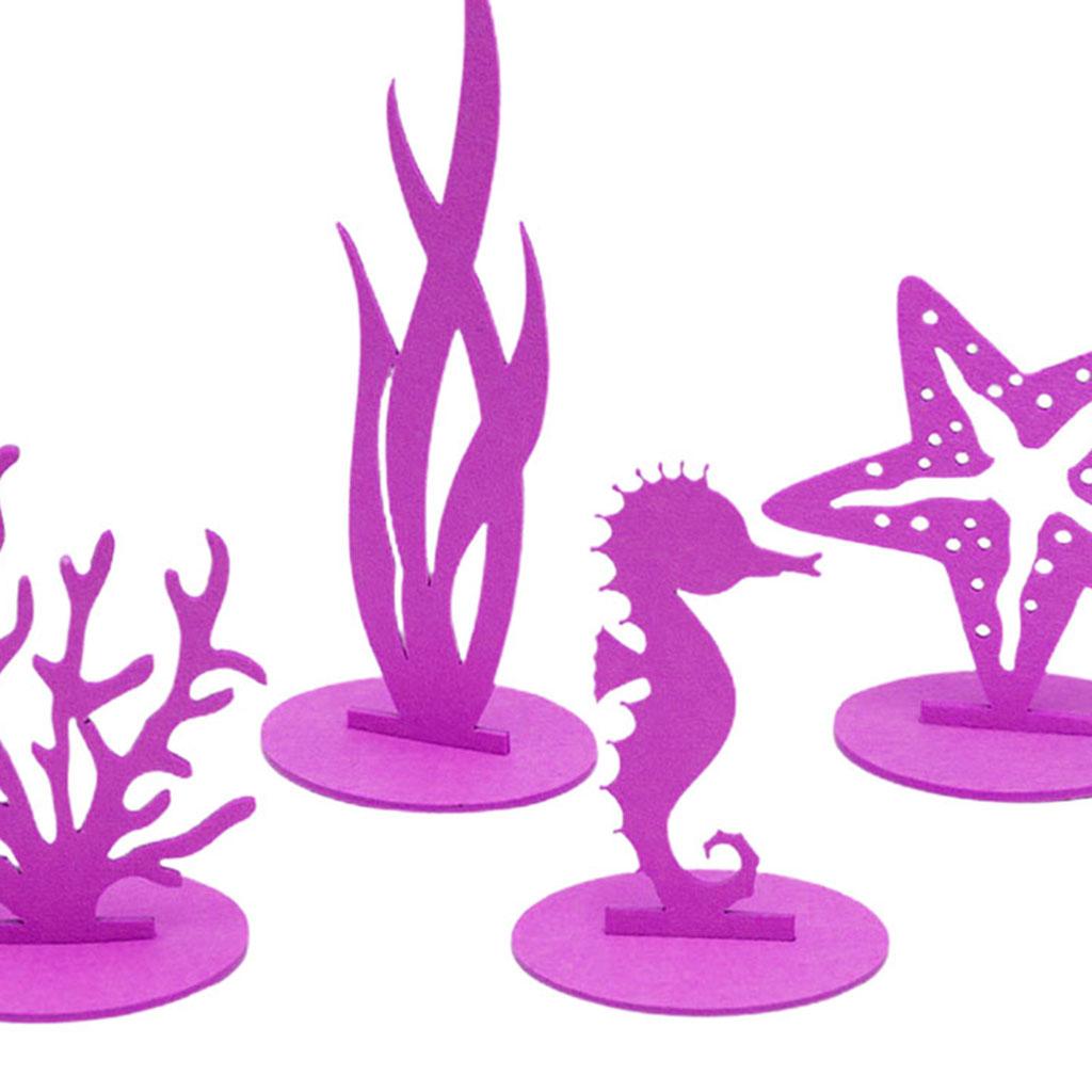 4 Pieces Ocean Mermaid Party Decoration for Baby Shower Decoration Supplies Purple