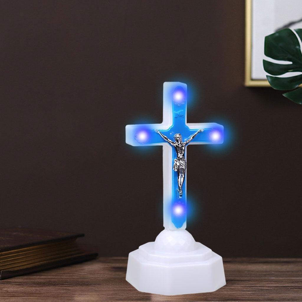 3D Jesus LED Neon Light Sculpture Hanging Sign Lamp for Church Decor blue