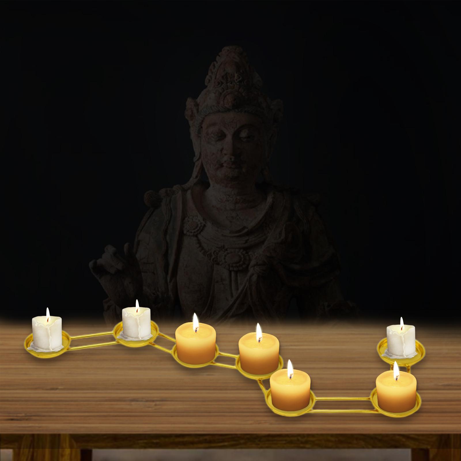 Tealight Ghee Candle Stand Rack Buddha Butter Lamp Holder Candelabrum Decor