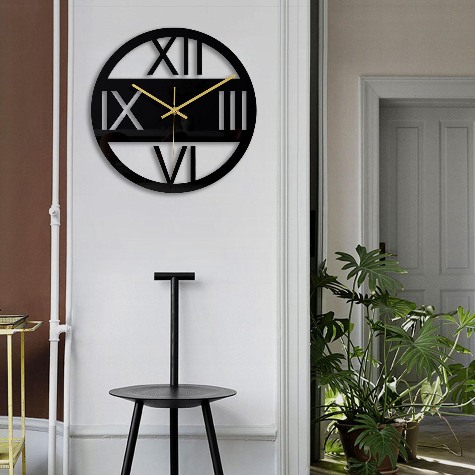 Minimalist Wall Clock Gift Decor Home Silent Clocks Acrylic Black Art  A