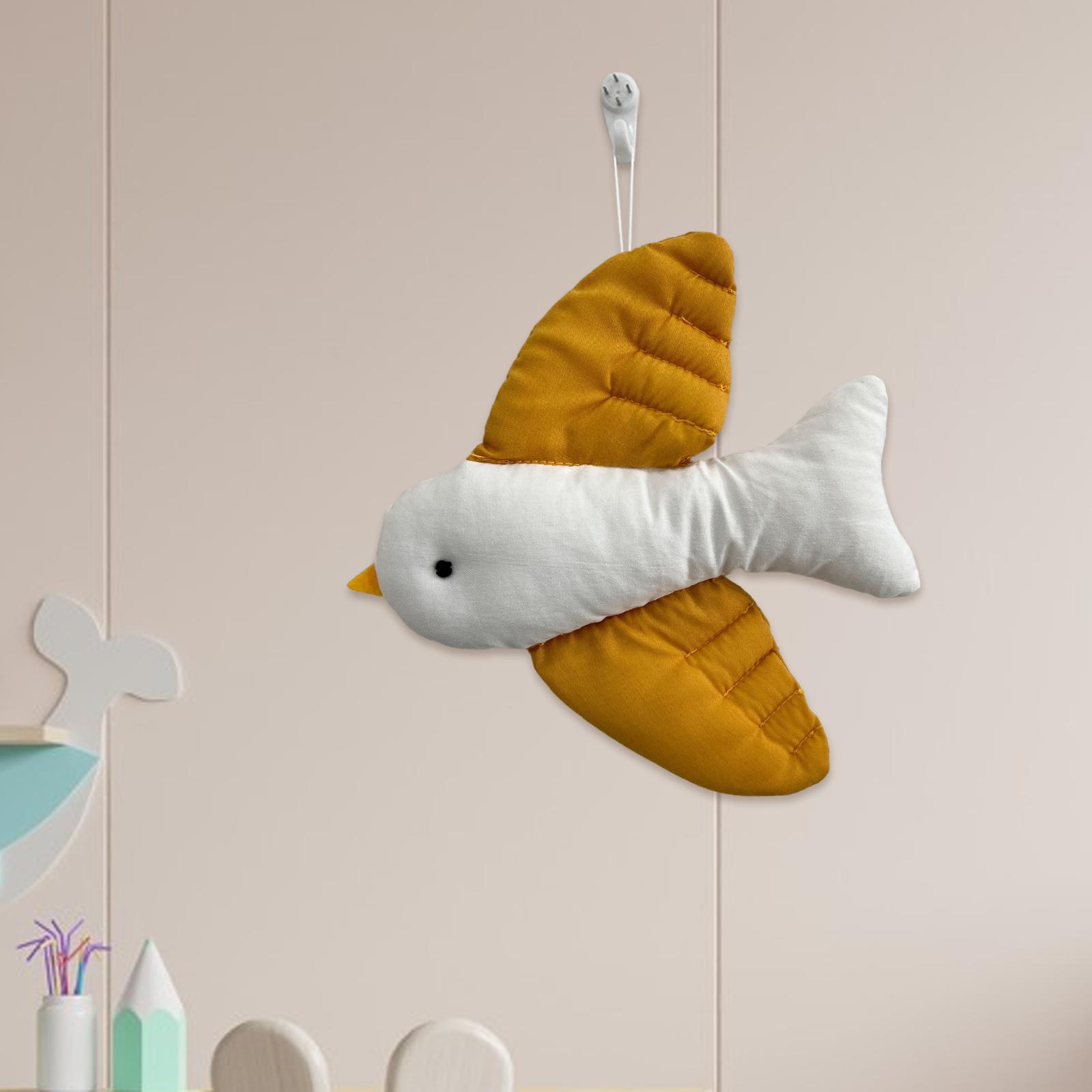 Pigeon Wall Decor Plush Stuffed Animal Toys for Nursery Room Decoration Yellow S