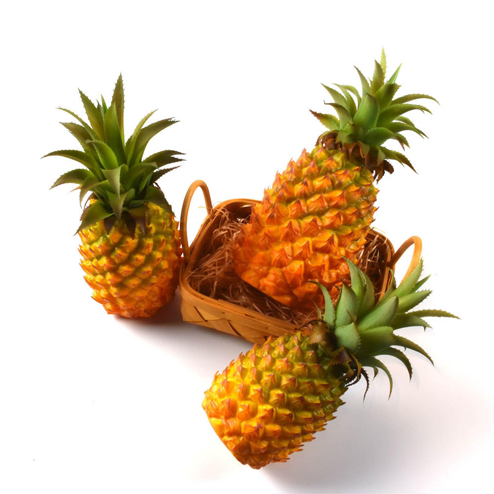 Modern Artificial Pineapple Fake Fruit Figurine Plant Decor Yellow  27x12cm
