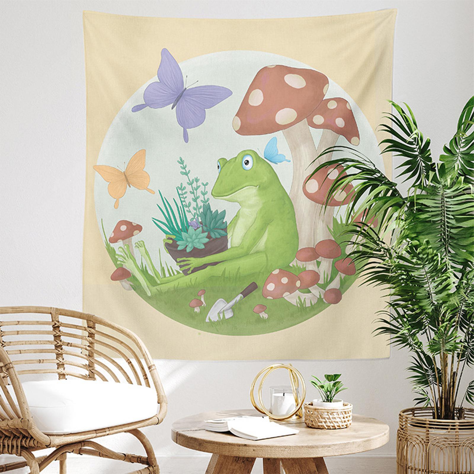 Animal Cartoon Tapestry Wall Hanging Kids Frog for Home Bedroom  150x130cm