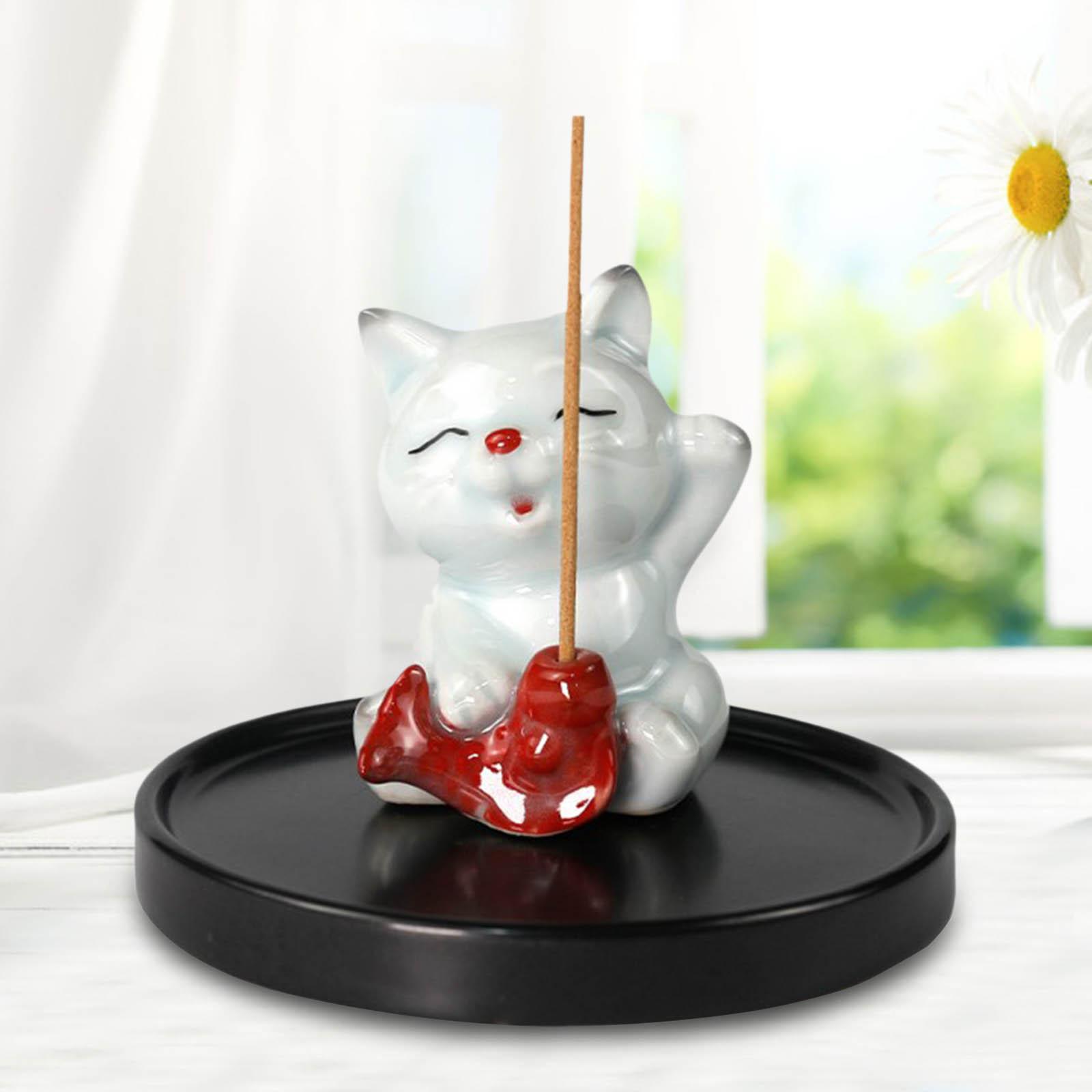 Stick Incense Burner Holder Meditation Yoga Ash Catcher Fish Cat