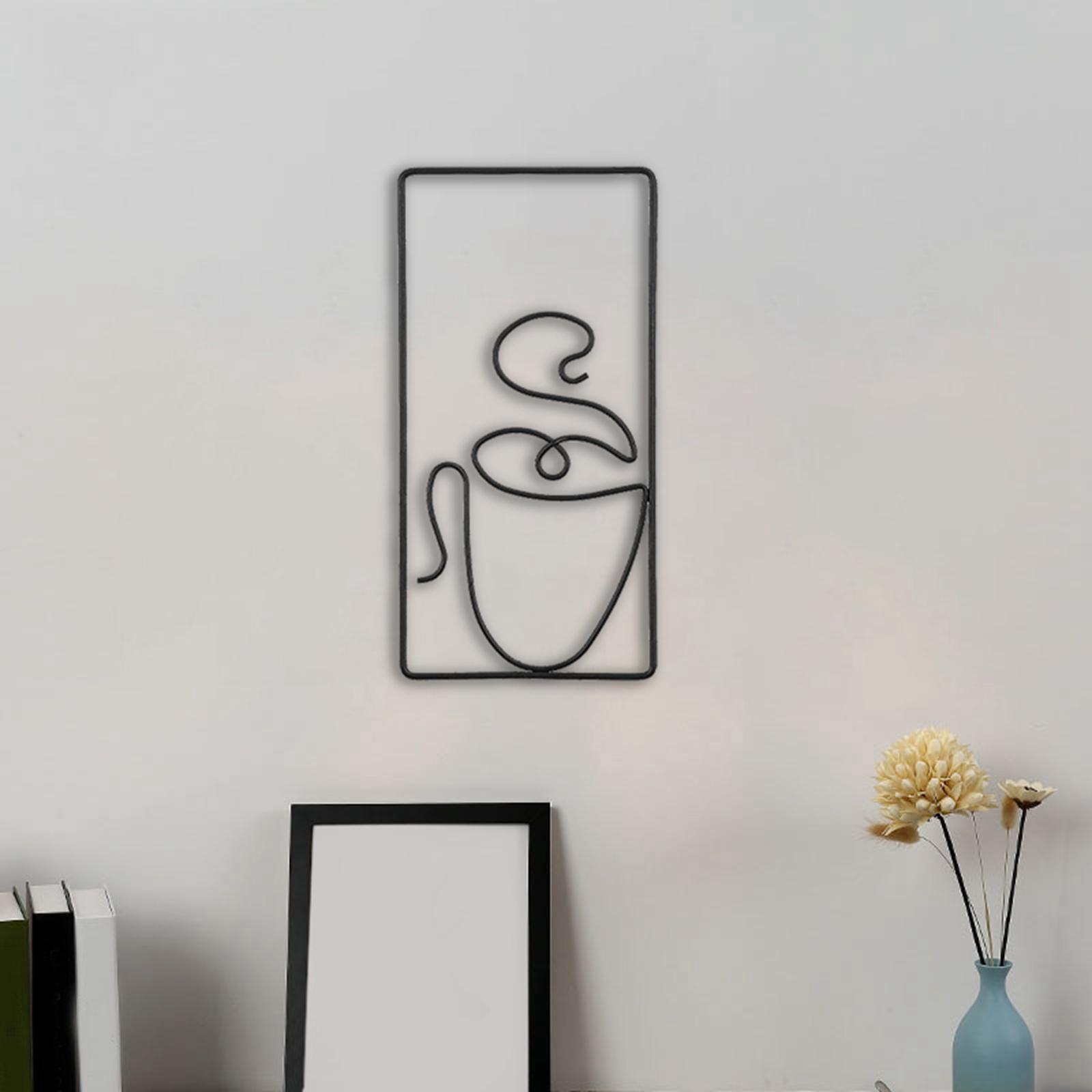 Modern Metal Wall Art Decors Line Wall Sculptures for Office Bedroom style D