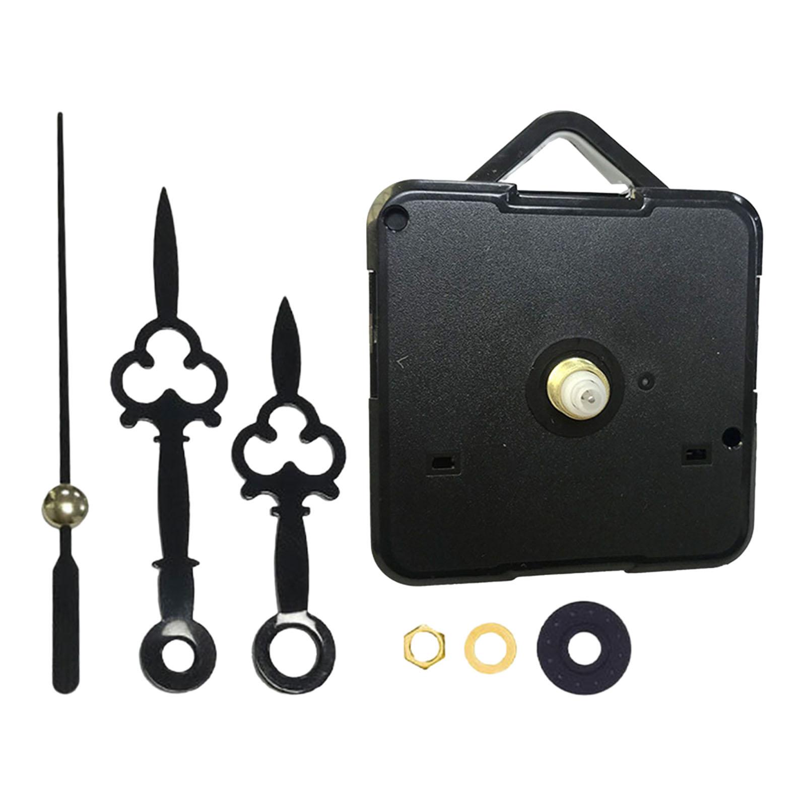Wall Clock Movement Mechanism Battery Operated Silent Sweep Repair Parts Black 3 Pointer