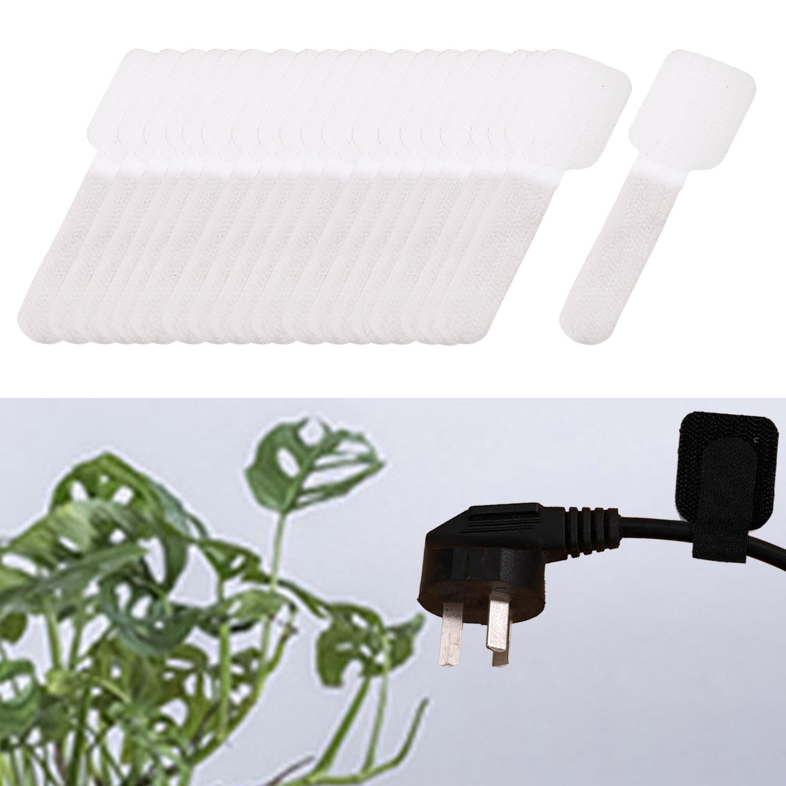 Reusable Kitchen Appliance Cable Winder Cord Wrapper Cable Ties for Computer 20pcs White