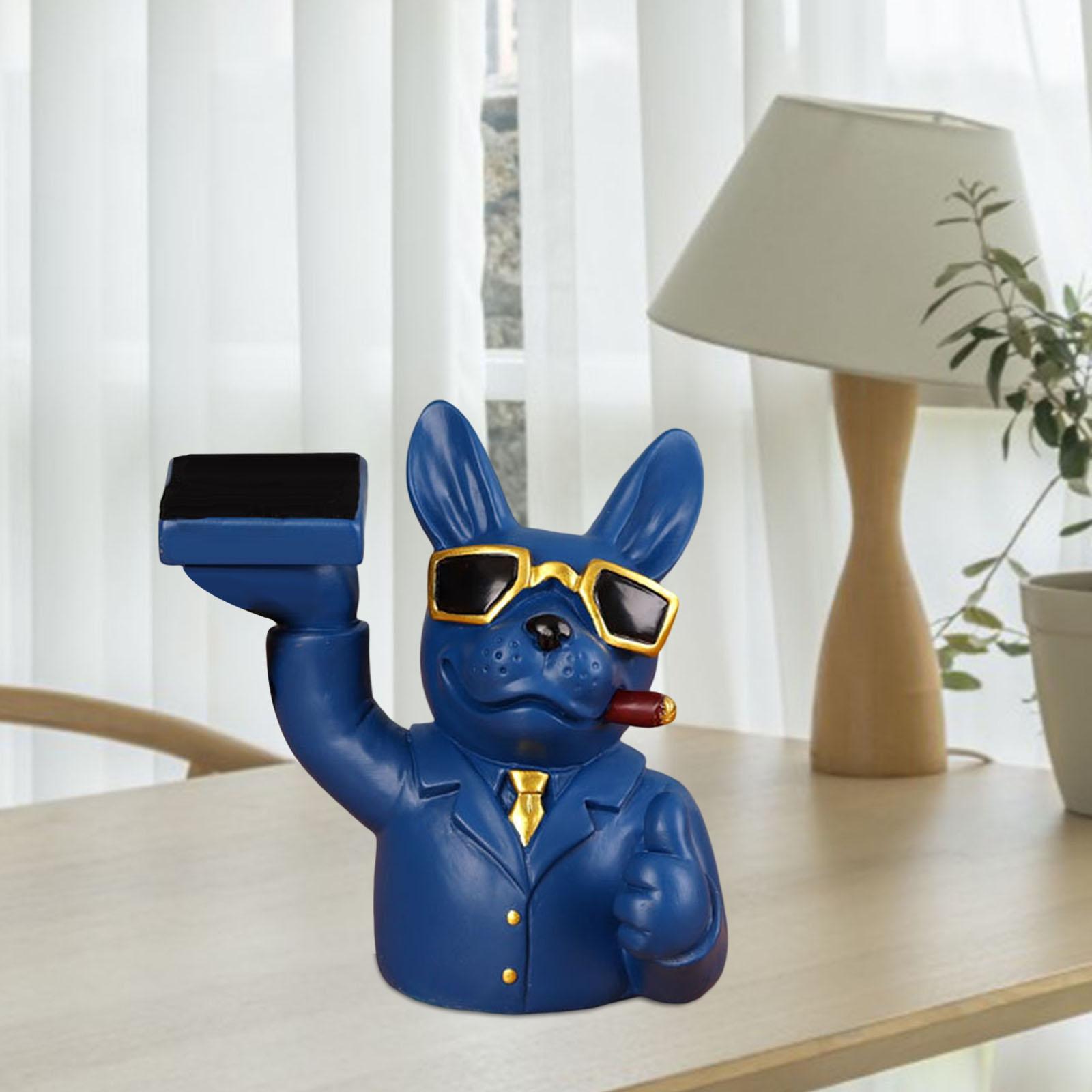 Watch Holder Dog Figurine Model Desk Collection Multifunctional Watch Stand Dark Blue