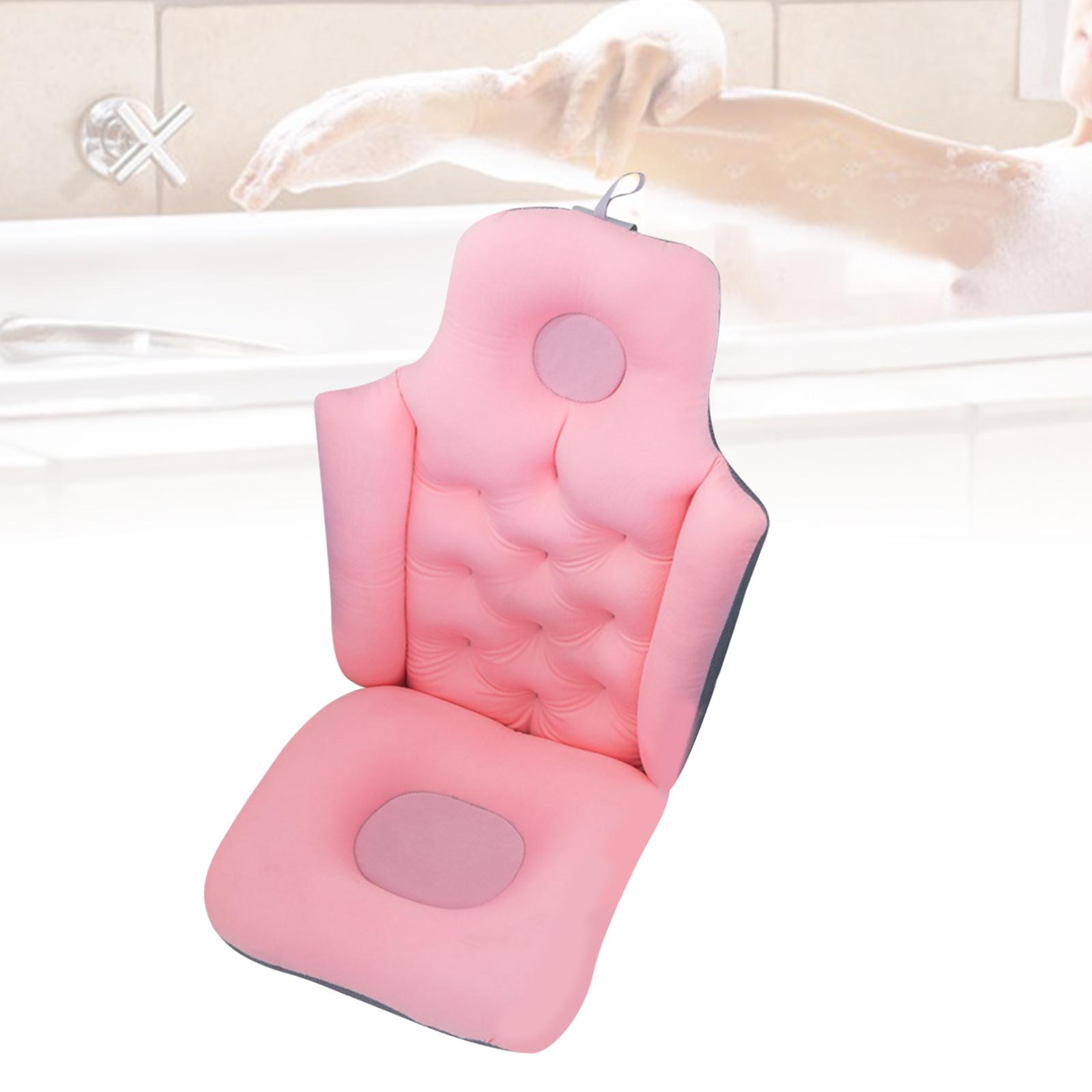 Bath Mat with Pillow Mat Nonslip for SPA Accessories Women Men Bathroom Pink
