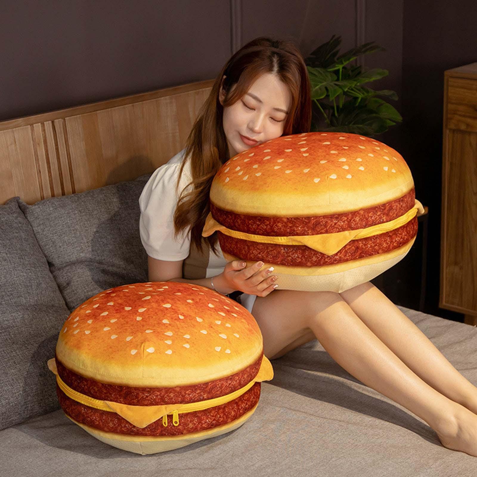 Creative Hamburger Pillow Plush Cushion Decorative for Office Home Gifts