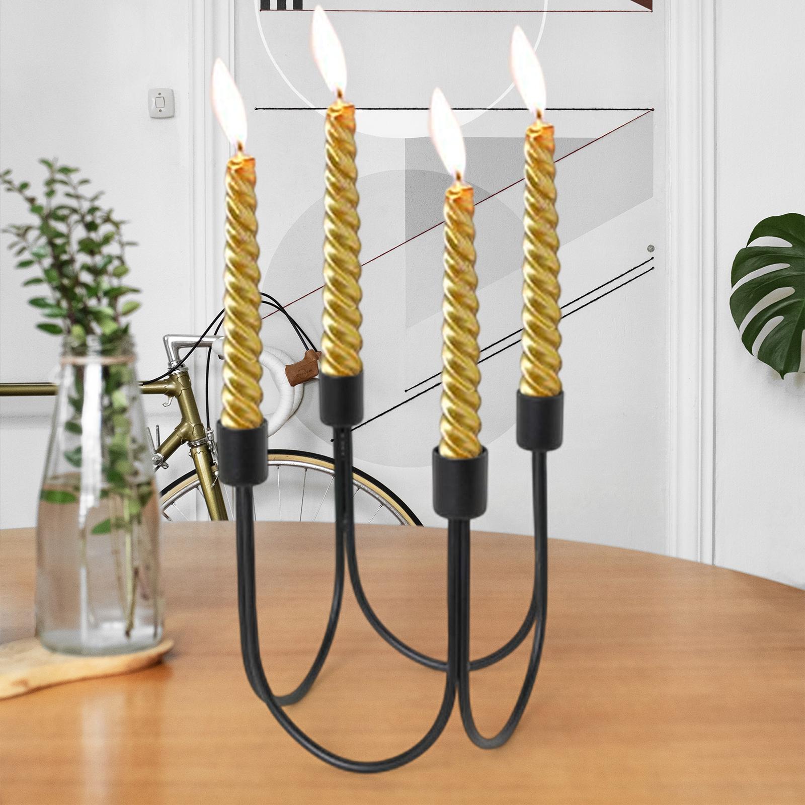 Metal Candlestick Candelabras Livingroom Home Fireplace Taper Candle Holders Black