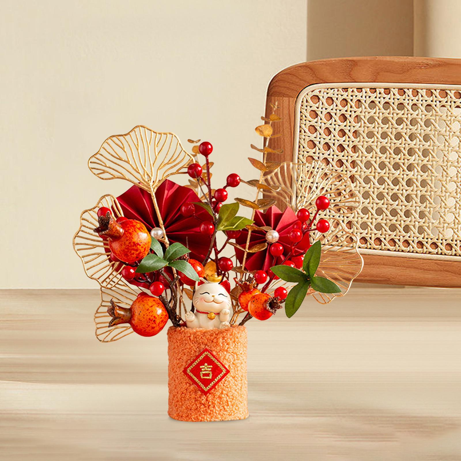 Artificial Bonsai New Year Ornaments Style C 24x20x28cm  Style F 23x16x24cm