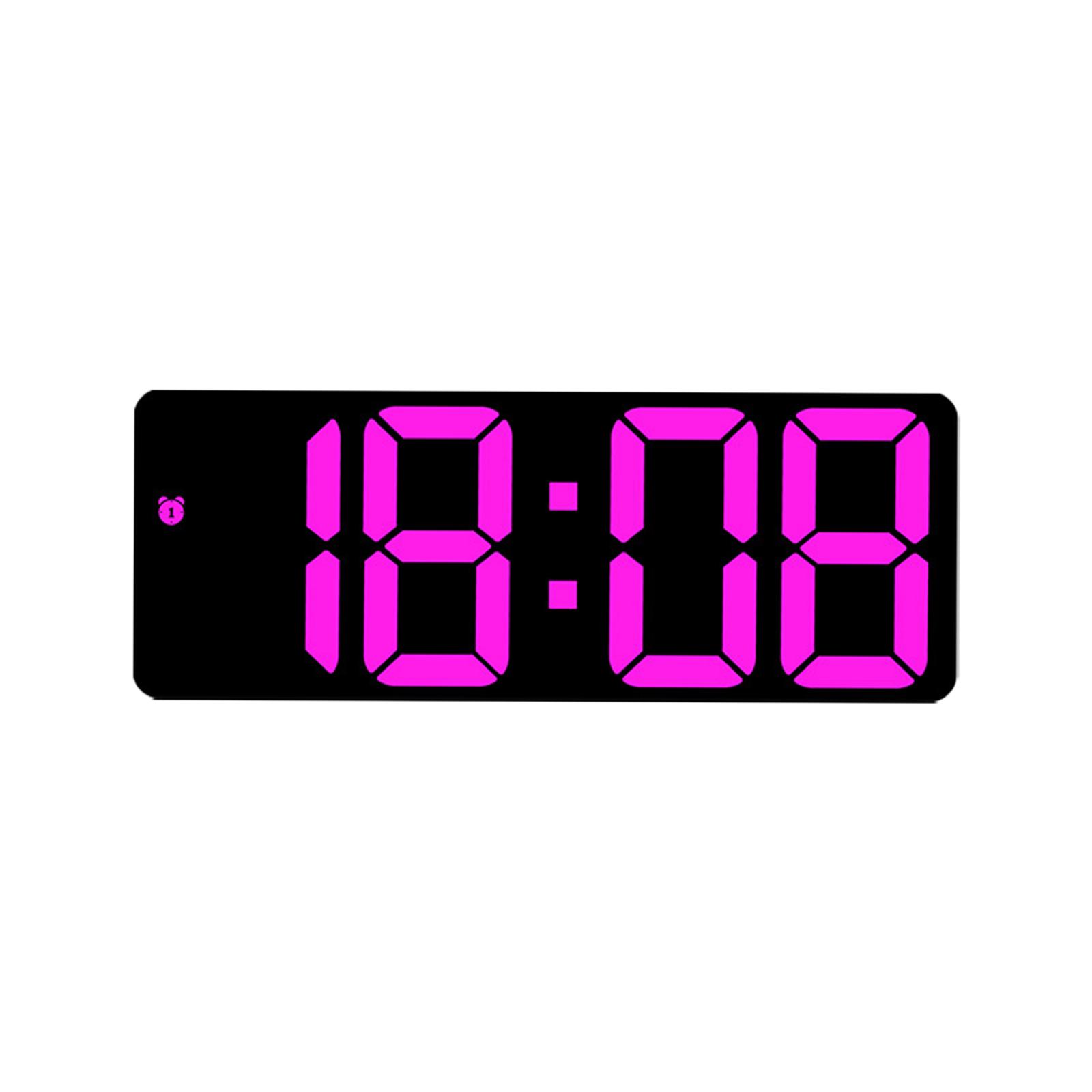 Digital Wall Clock Desk LED Desktop Alarm Clock for Living Room Adult Office Rose Red