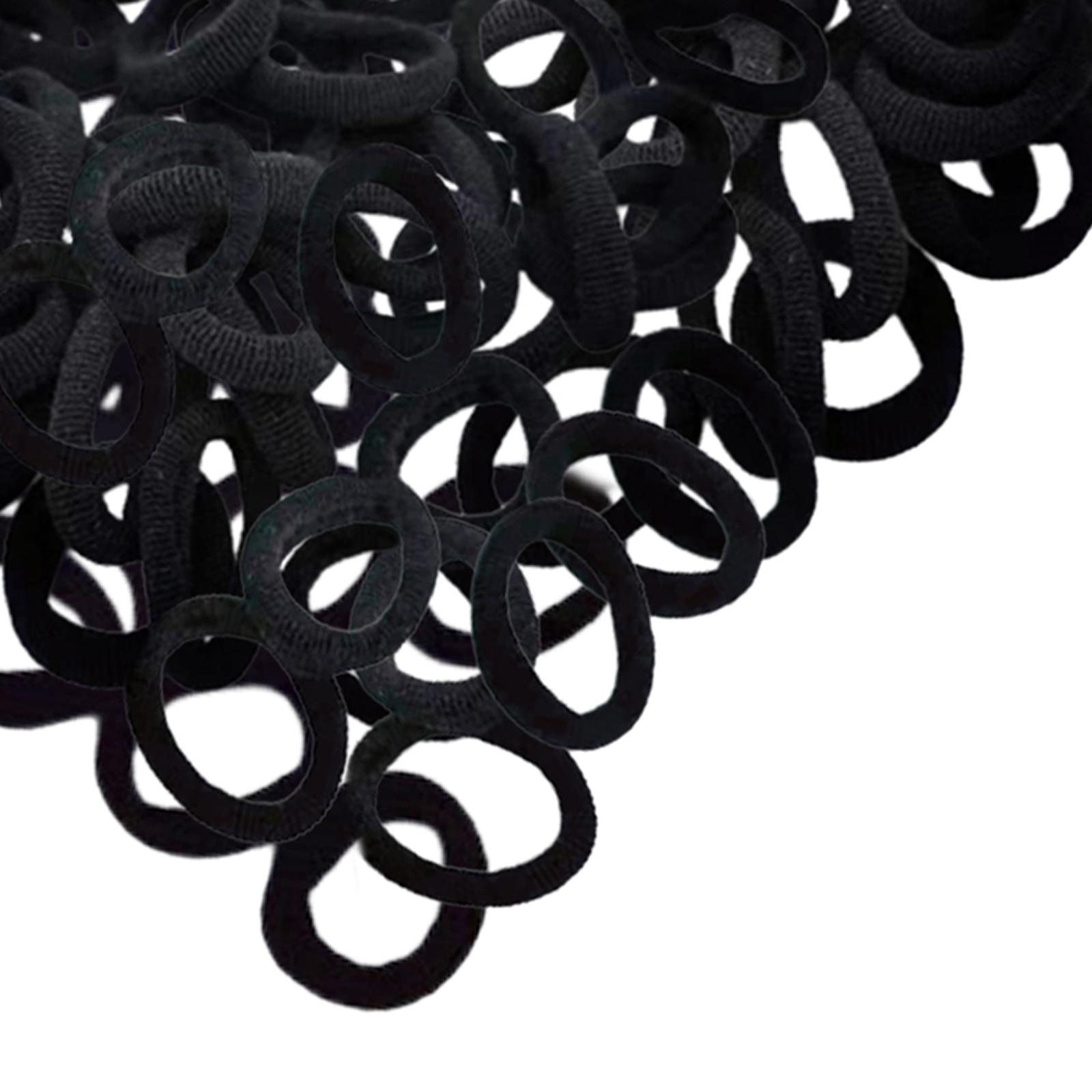 100 Pieces Black Hair Ties Hair Scrunchies Stretch No Damage Hair Bands