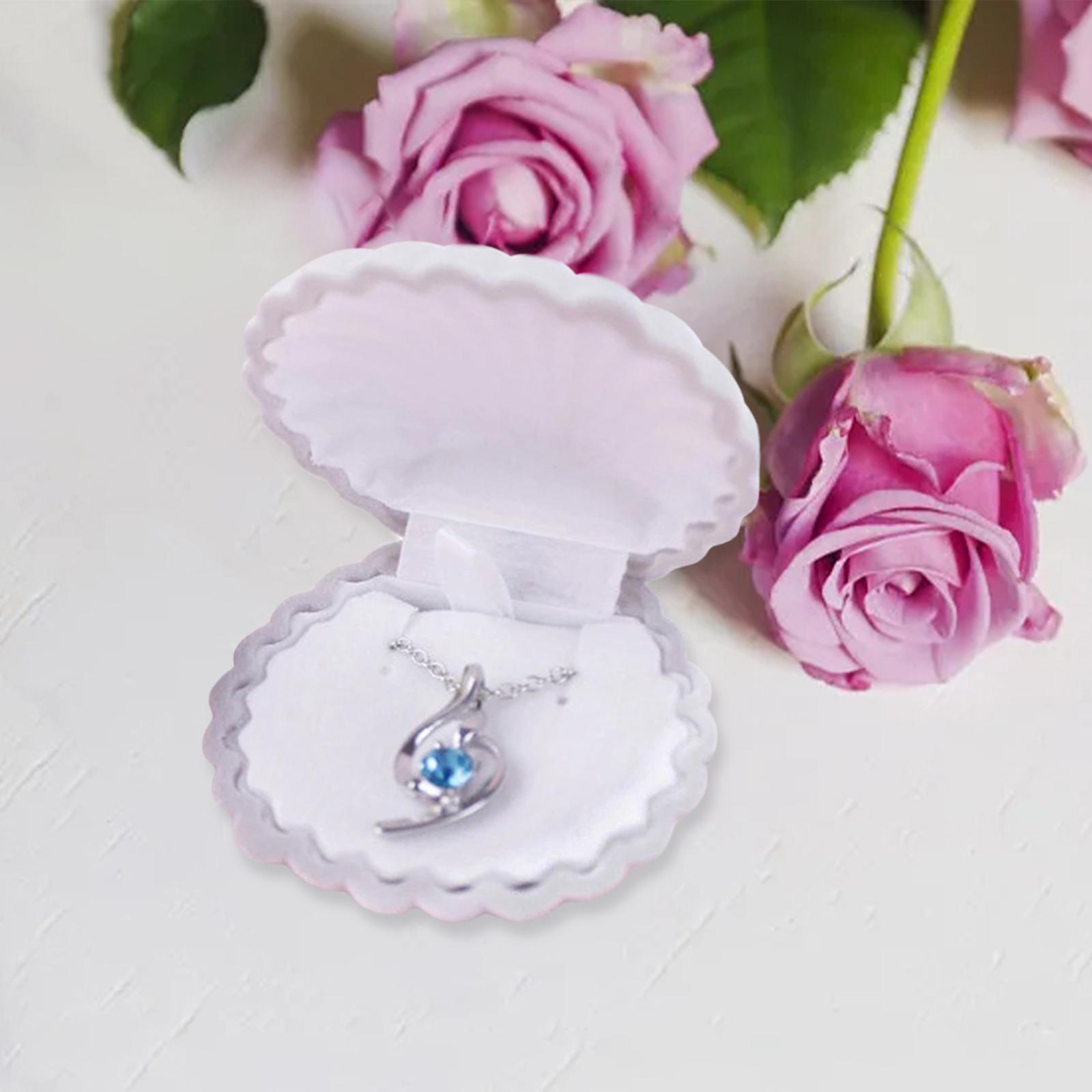 Jewelry Box Decorative Elegant Shell Shape for Wedding Engagement Decoration B