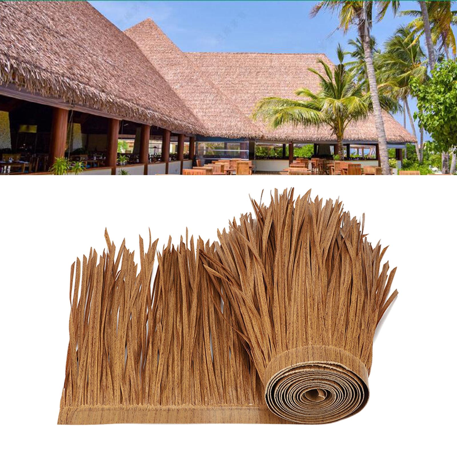 Straw Roof Thatch Simulation Durable Panel Palm Thatch Roll for Garden Patio A