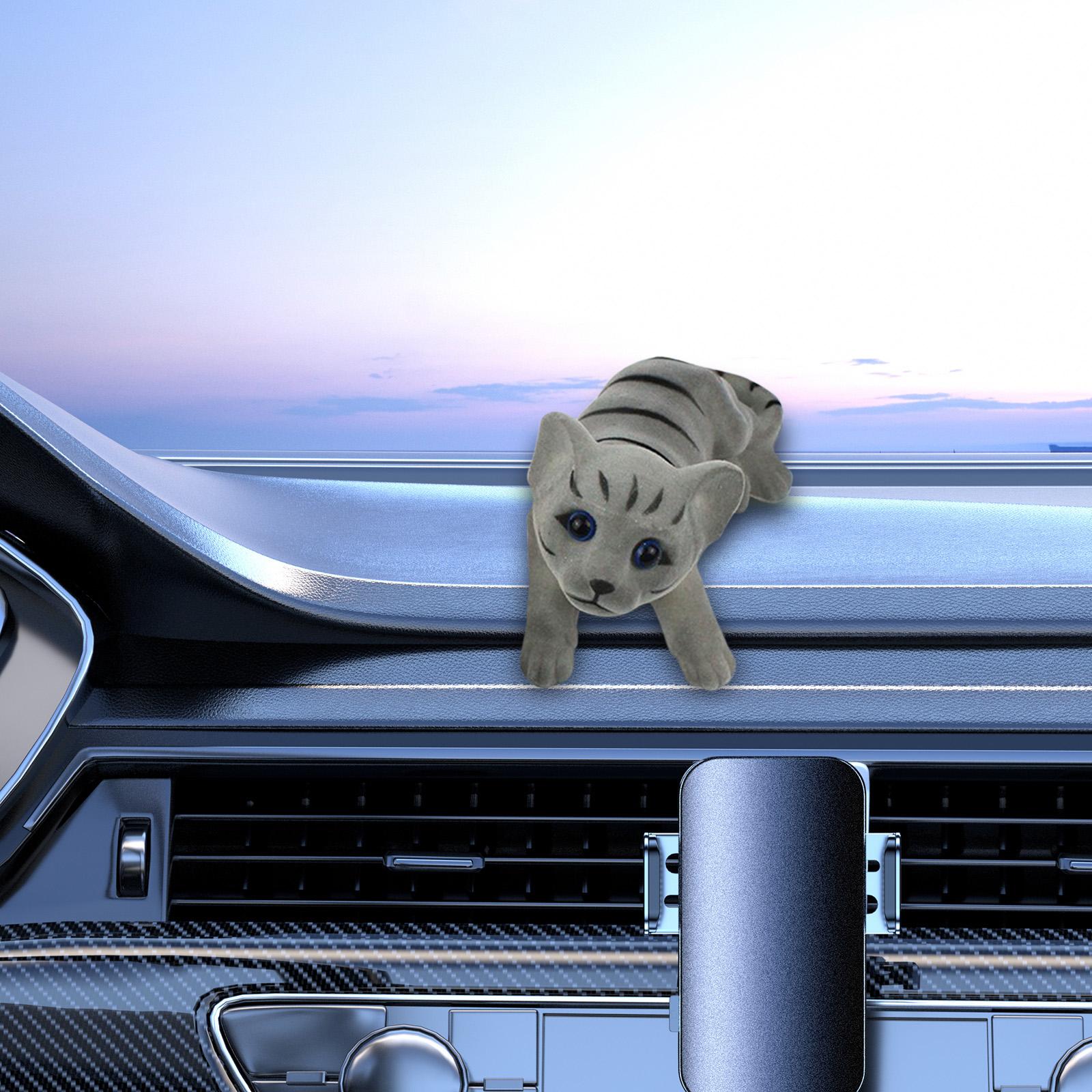 Car Dashboard Decoration Nodding Cat Ornament Interior Accessories for Truck Gray