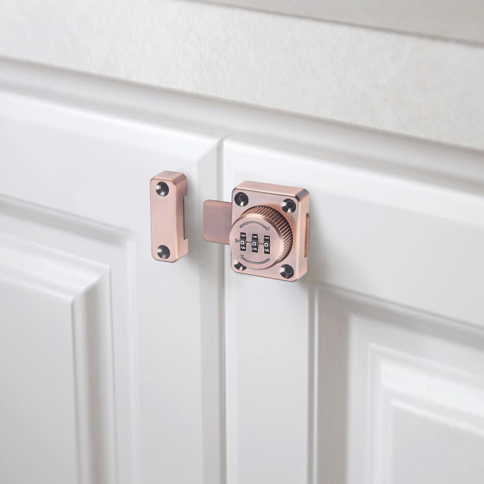 Mechanical Password Rotary Hasp Locks Hardware for Barn Door Garage Cabinets pink