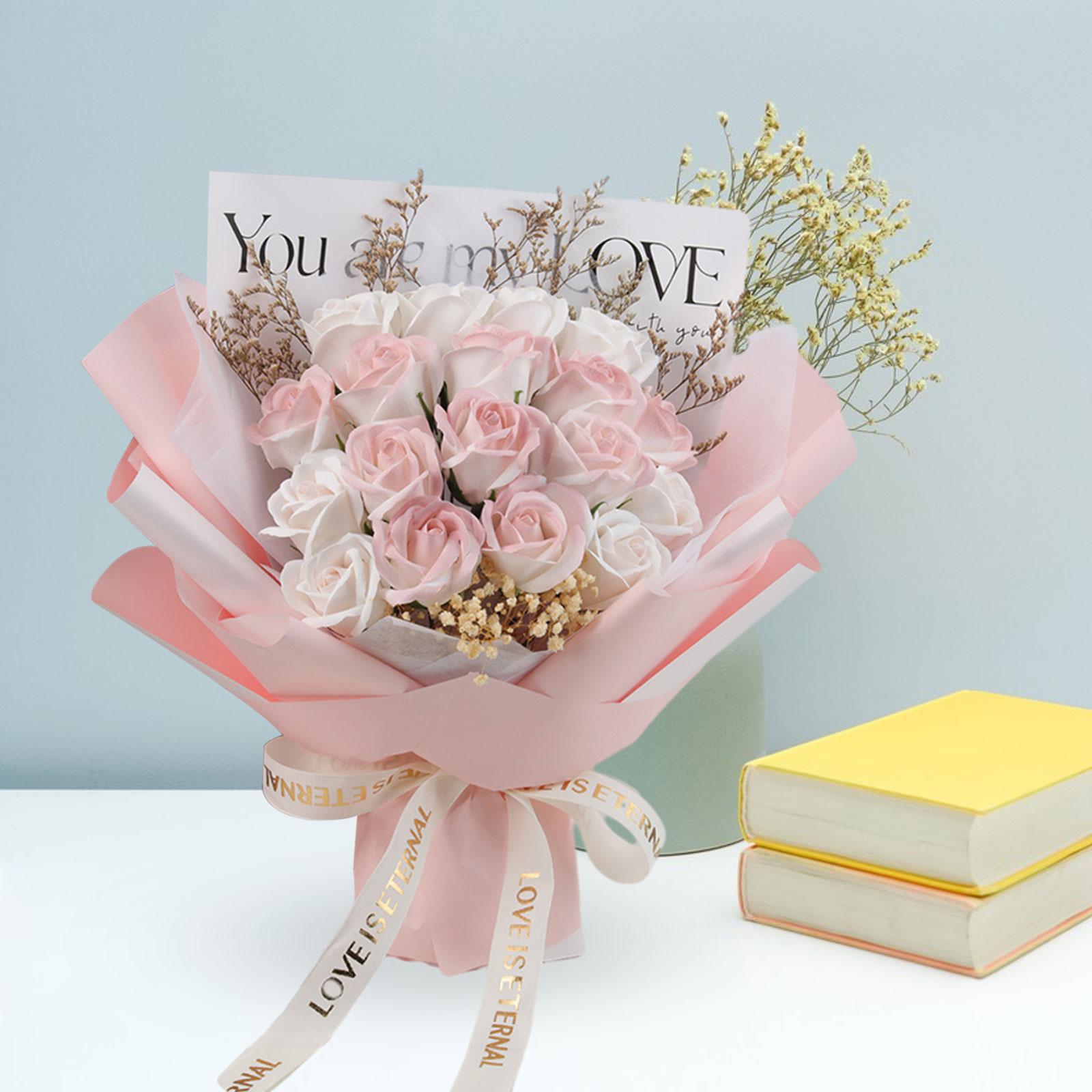 Valentines Day Artificial Flowers Flower Bouquet for Spring Birthday Office
