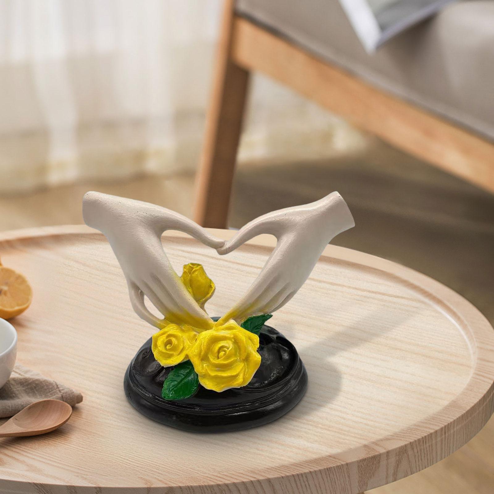Heart Hand Sculpture Small Hand Gesture Figurines for Bookshelf Bedroom Desk