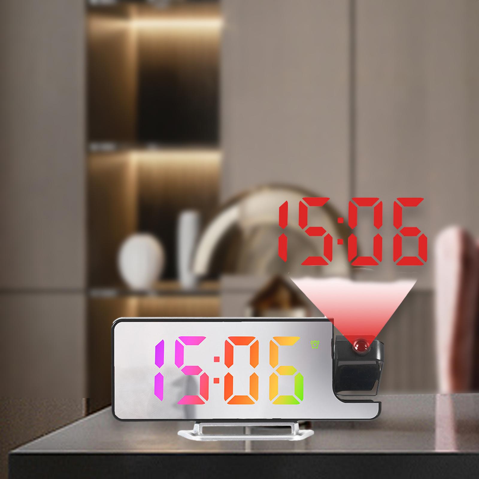Projection Alarm Clock Date Digital Clock for Bedroom Ceiling Desktop Multi