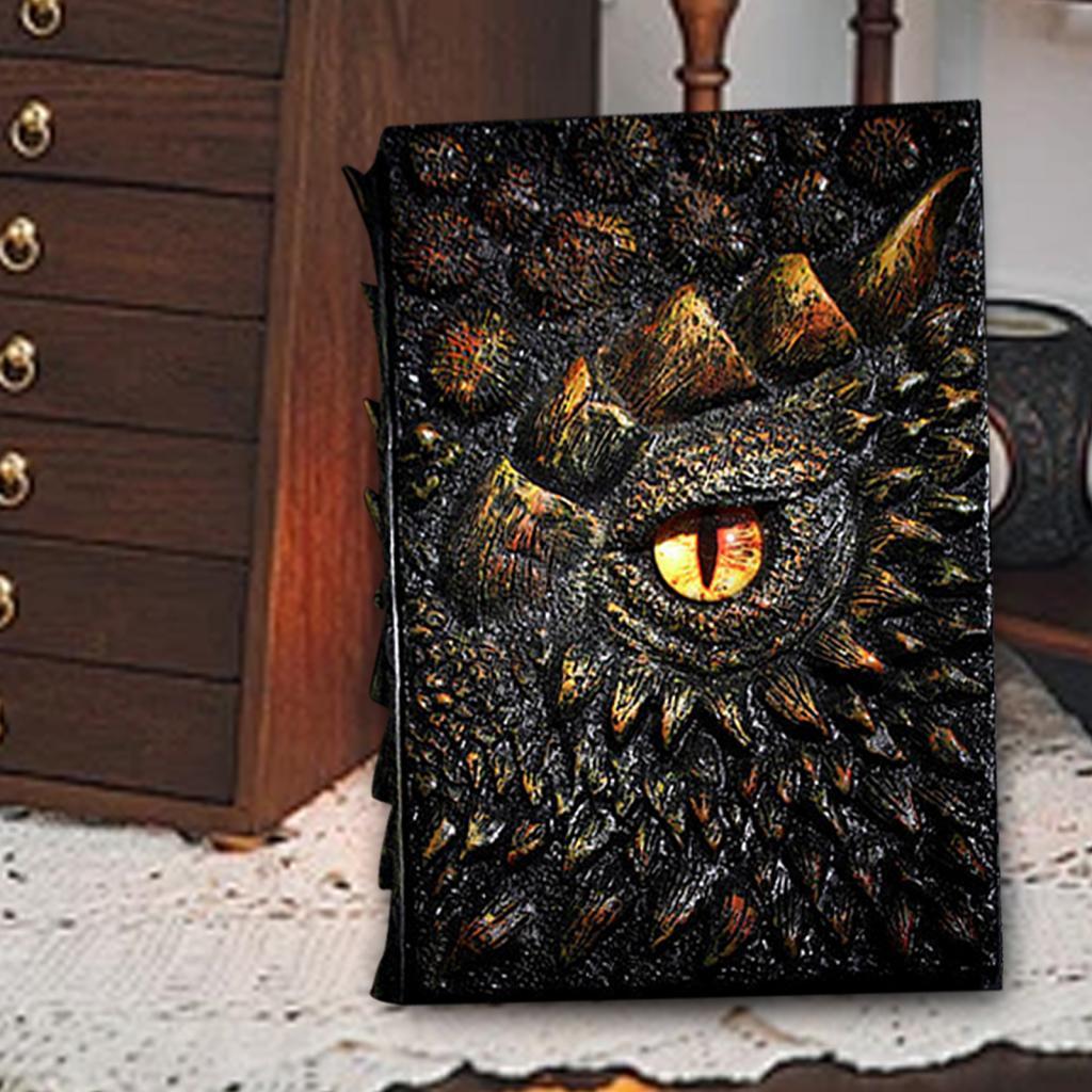 3D Dragon Eye Embossed Journal Crafts Daily Notepad Dragon Sculpture Journal Gold