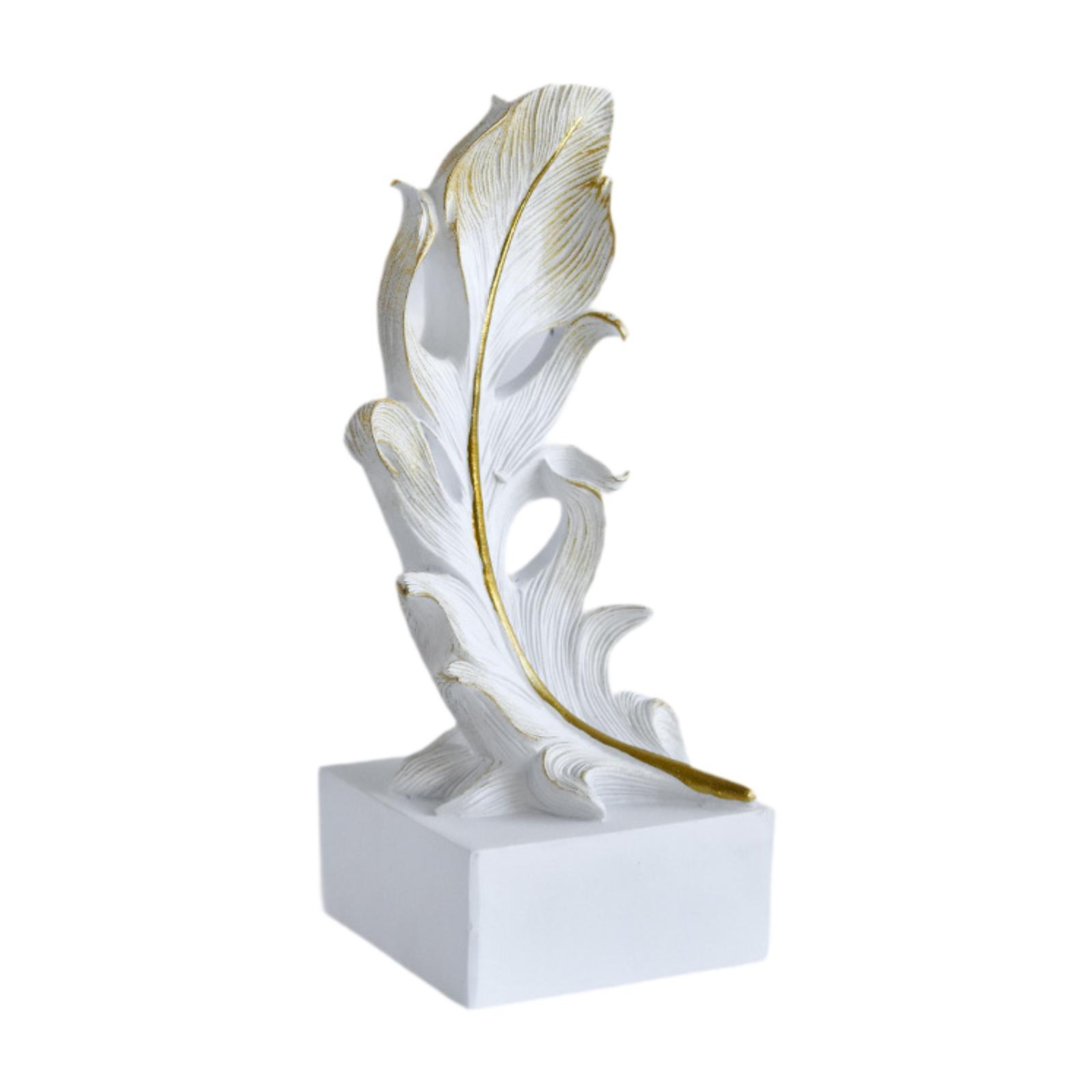 Feather Statue White 9.5x8.2x21cm