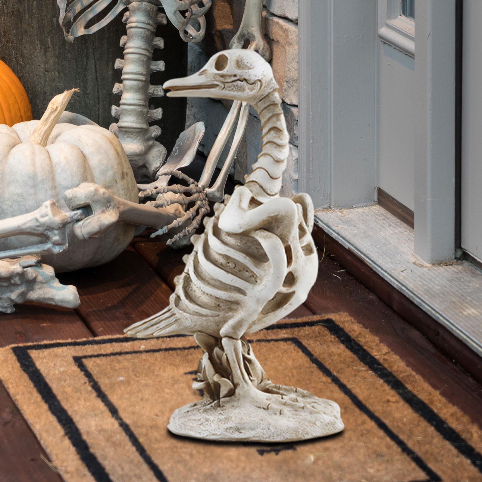 Resin Figurine Animal Sculpture Haunted House Halloween Duck Skeleton Statue
