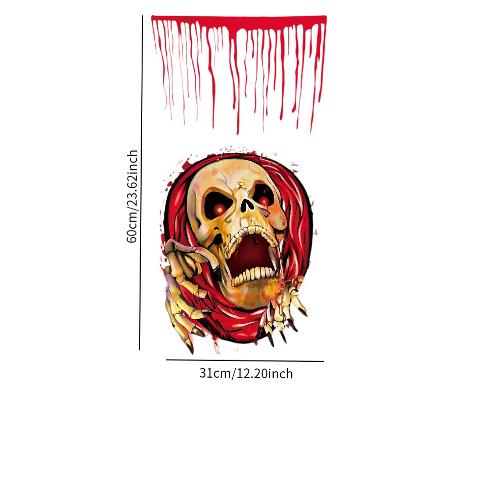 2xHalloween Toilet Seat Sticker Skull Waterproof WC Washroom Toilet Lid Decals