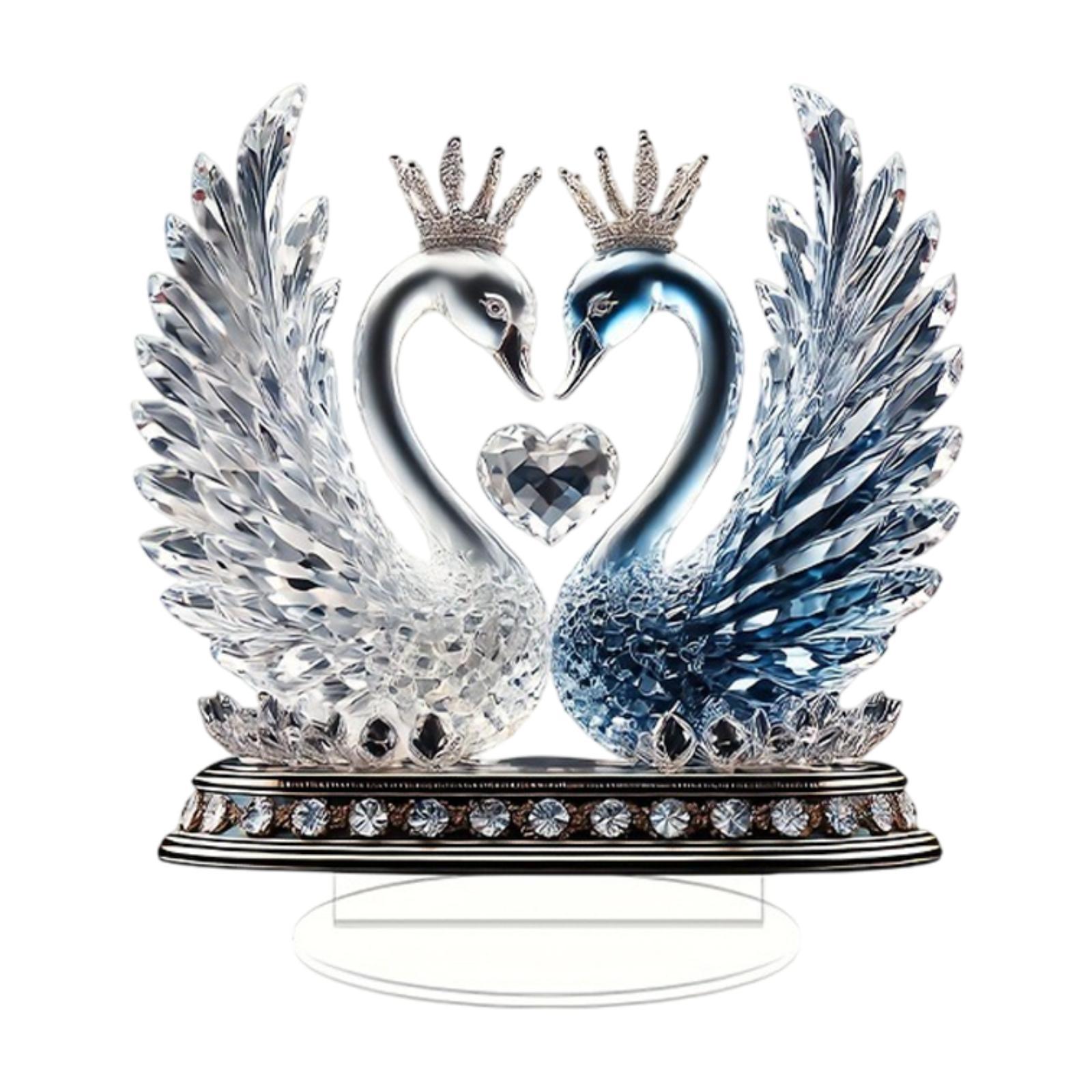 Swan Couple Statue Ornament