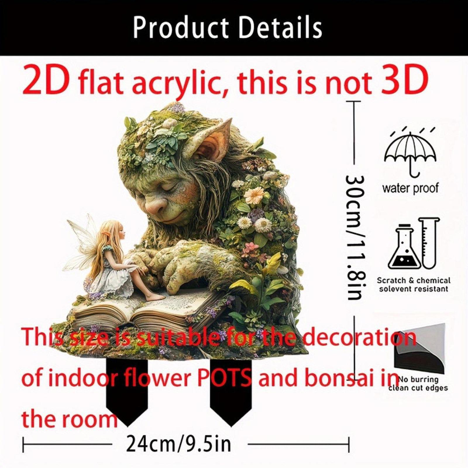 Fairy Ground Stake Acrylic Yard Sign Ornament for Farmhouse Outside Backyard