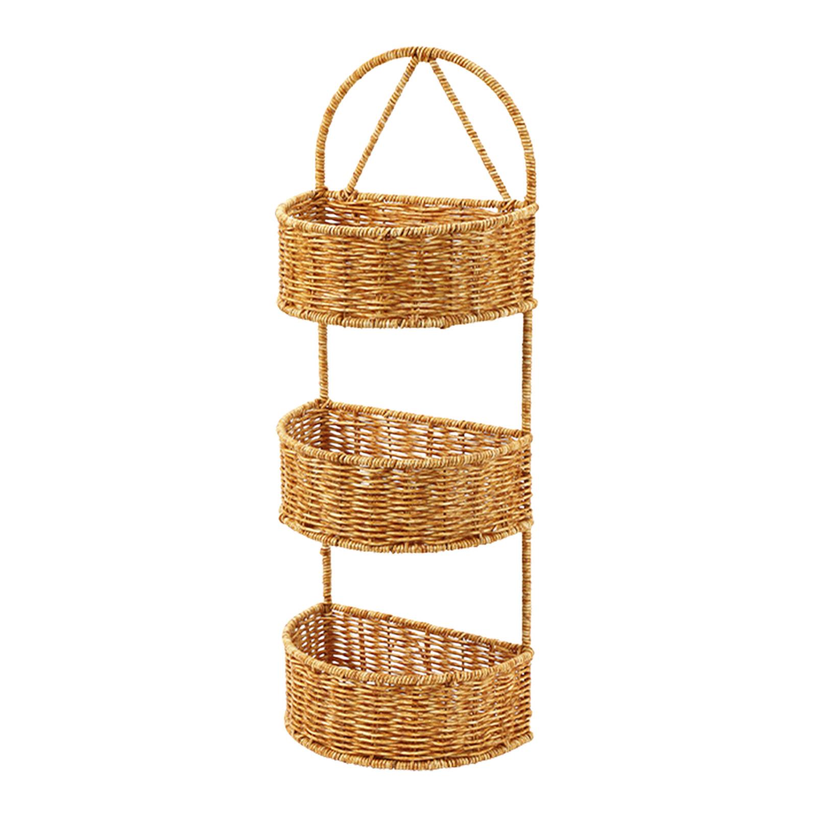 Rattan Wall Basket 3 Layers