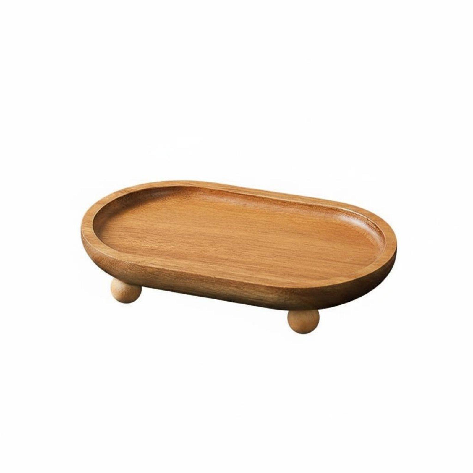 Acacia Wood Vanity Tray Oval