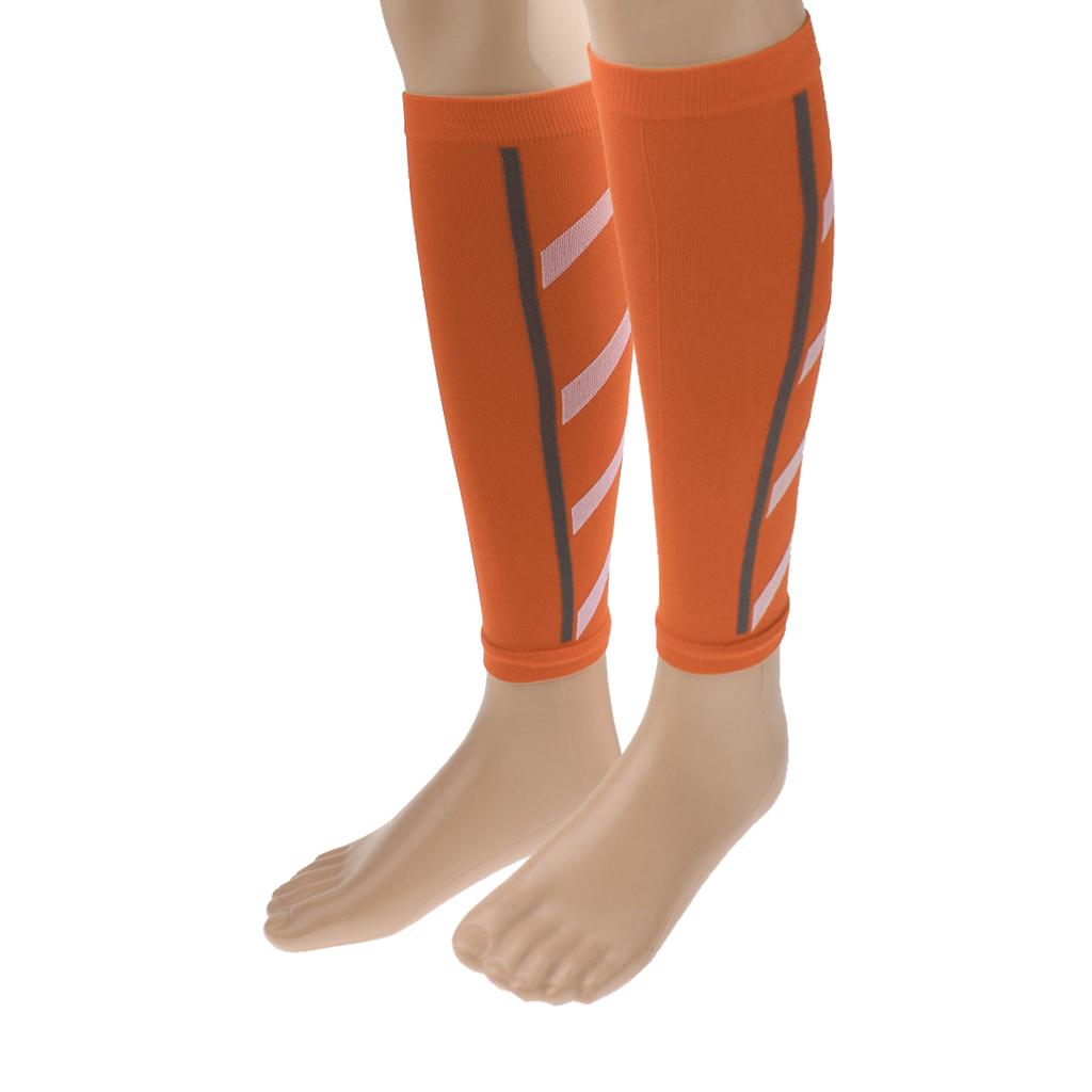 Unisex Running Athletics Compression Sleeves Calf Leg Shin Splints Orange