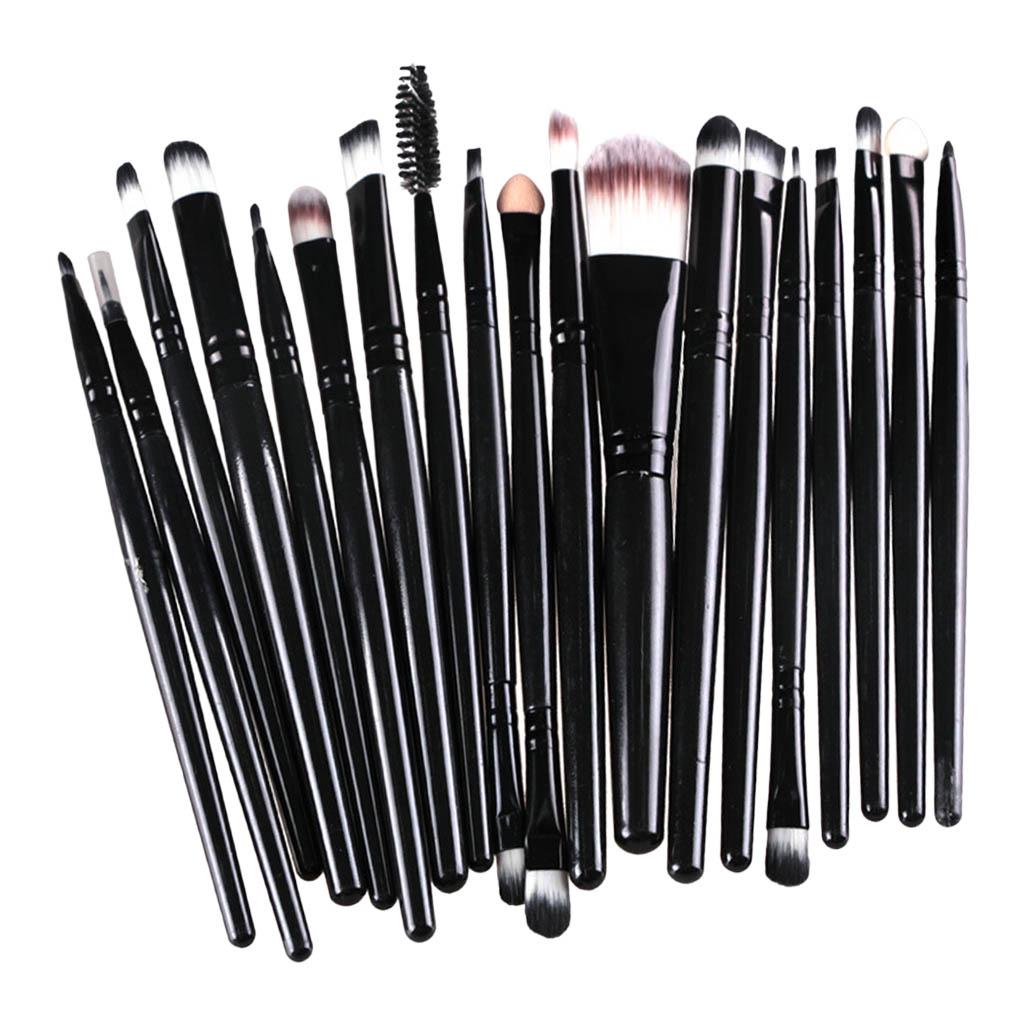 21 Black Makeup Brushes Eyeshadow Foundation Powder Kabuki Facial Eye Brush