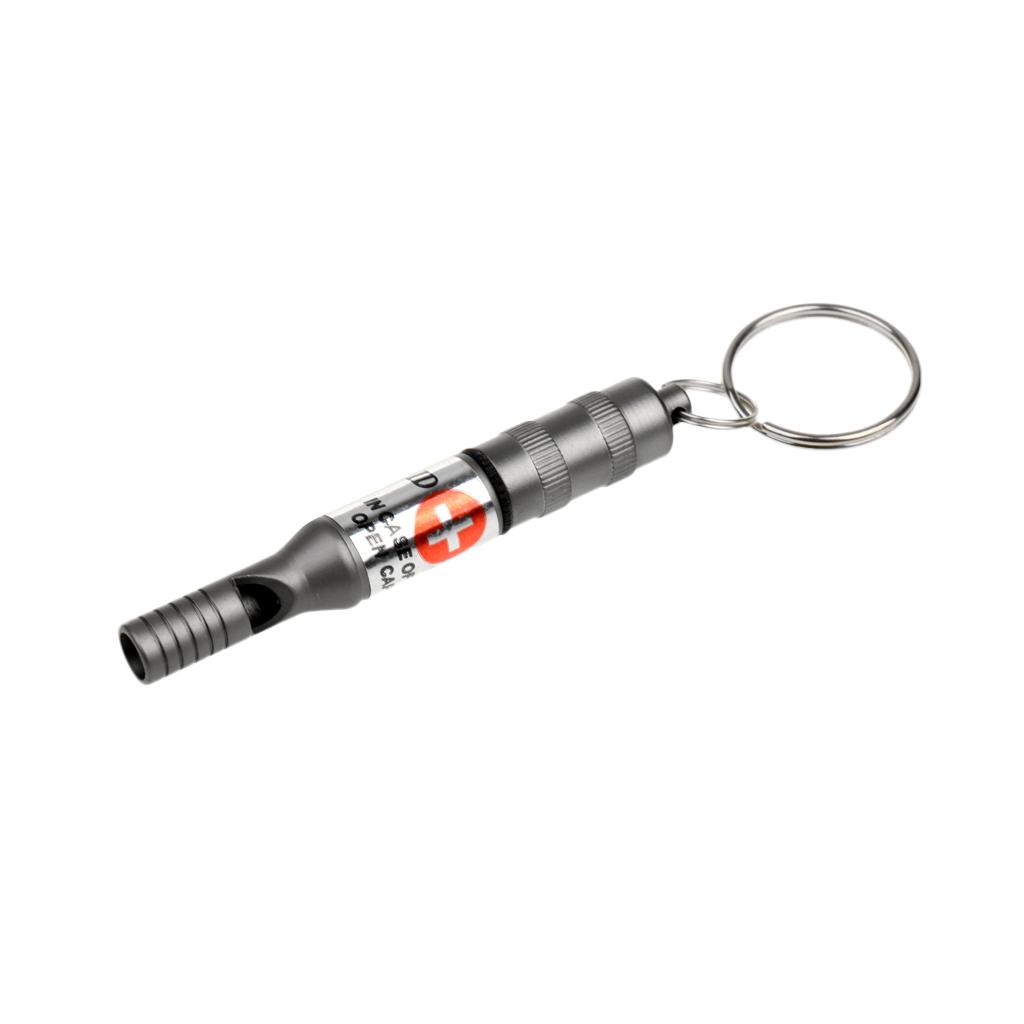 Mini Emergency Survival Whistle Keychain Outdoor Camping Hiking Tool Grey