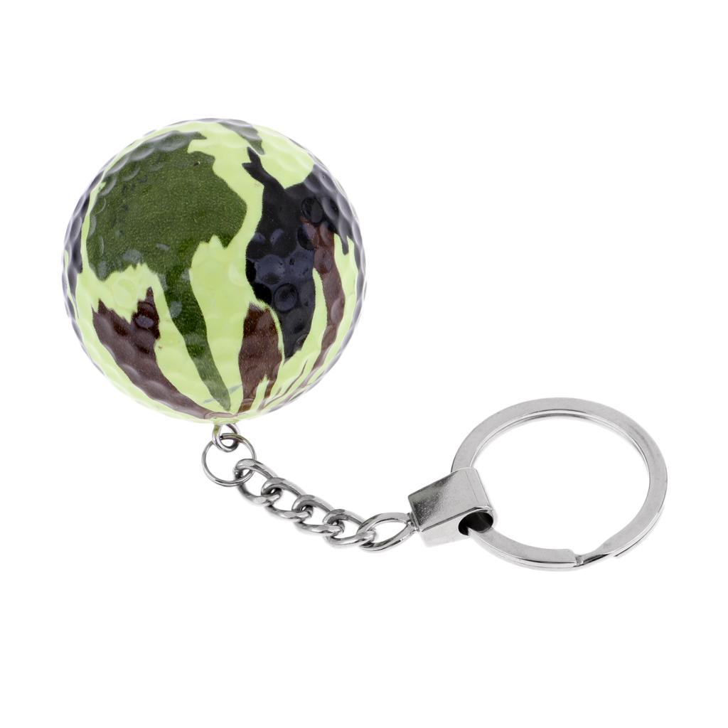 Golf Ball Keychains Golf Key Ring for Gift Purse Bag Pendant Camo Ball