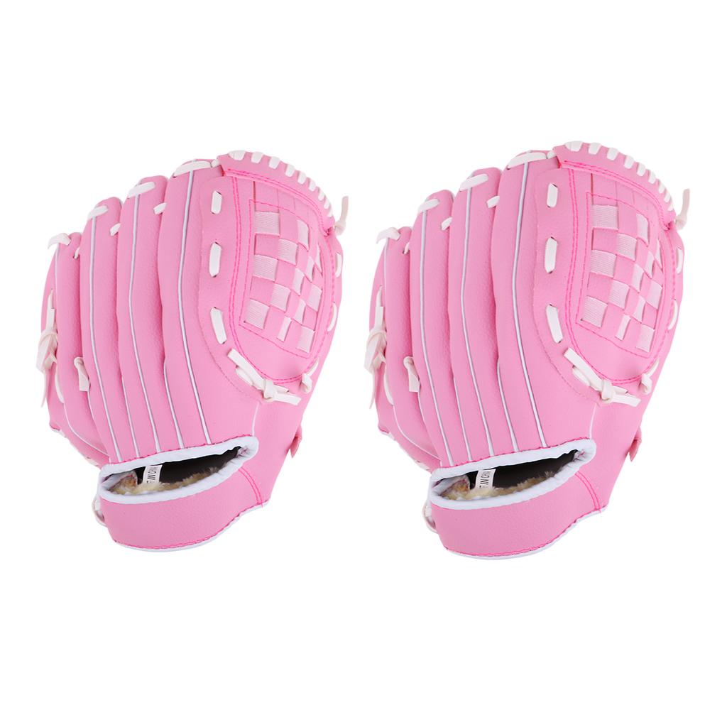 Team Sport Left Handed Wear-resistant Youth Baseball Teeball Glove Pink   S