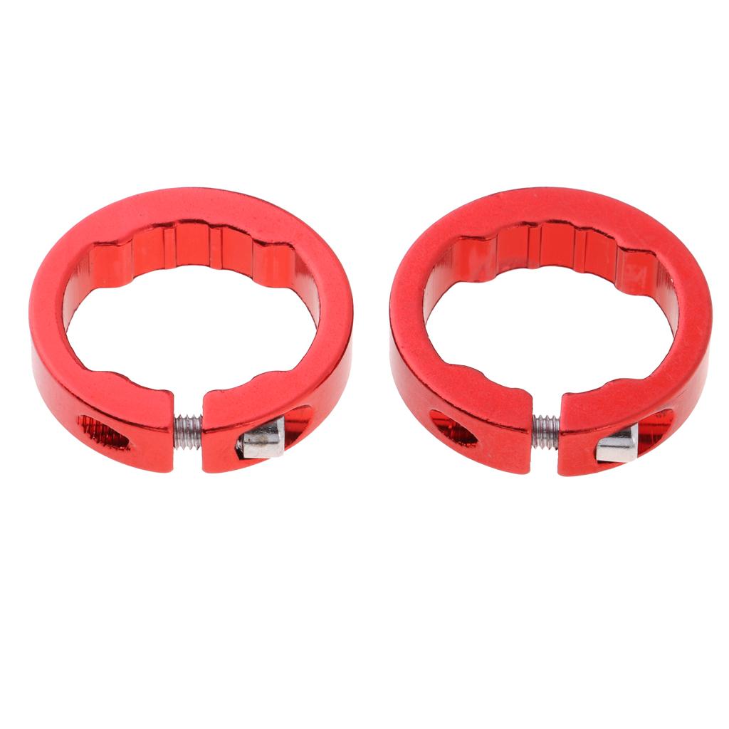 2pcs  Alloy Bike Handlebar Grip Lock Ring End Locking Ring Red 8mm