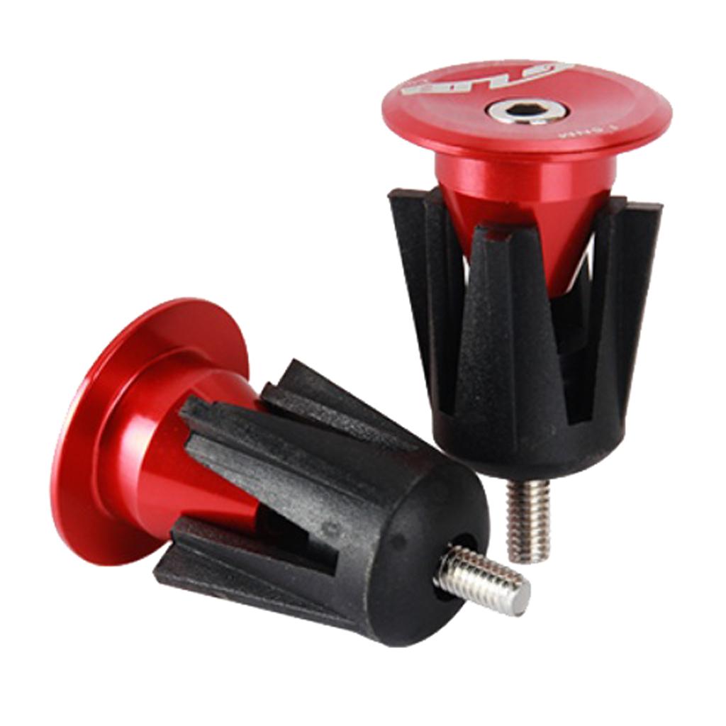 2 Pieces Bike Handlebar End Stoppers Bicycle Grip Firm Handlebar Caps Red